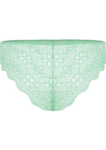 Anna 2736 Dantelli Dekolte Sütyen ve Külot Takımı- Dolgusuz Yeşil