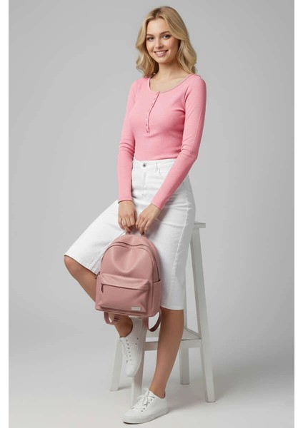 Çıtçıt Detaylı Bluz Pembe