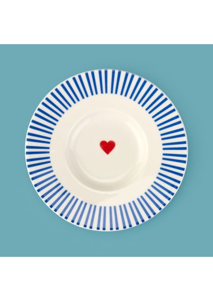 Kitchen Bold Heart Porselen Çay Tabağı - Renkli modelleri