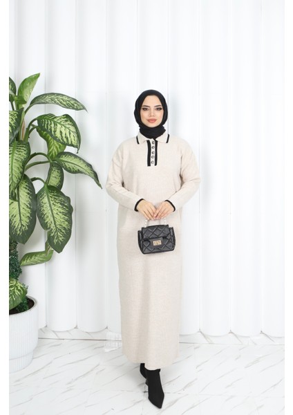 Polo Yaka Triko Elbise