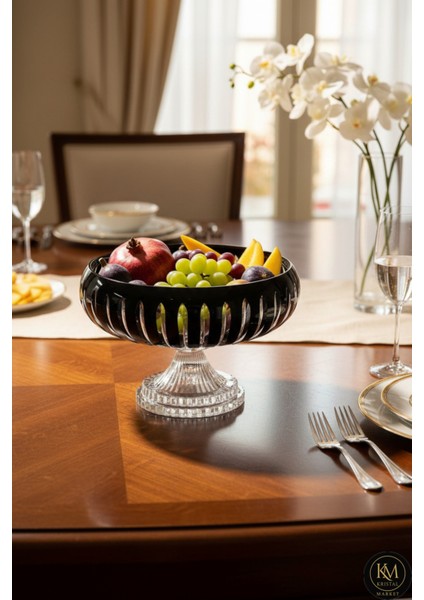 28CM Kesme Kristal Vertical Dekor El Işçiliği Büyük Kase /sunumluk