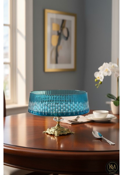 Kristal Kesme Dekor Gold Detay Büyük Kase