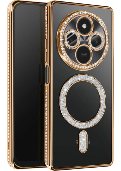 Rdbydn Newface Xiaomi Redmi 14C Joke Simli Magneticsafe Kılıf - Gold