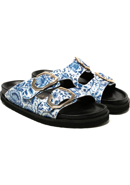 Kadın Terlik Galıa G106358 Genuins Vegan Tile Blue modelleri