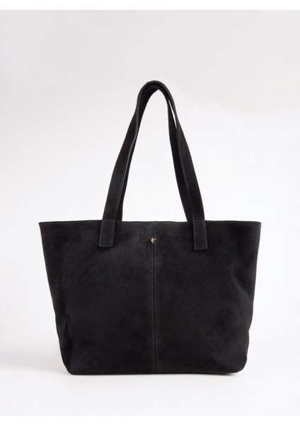 Deri Siyah Kadın Tote Çanta Avy-Aveza