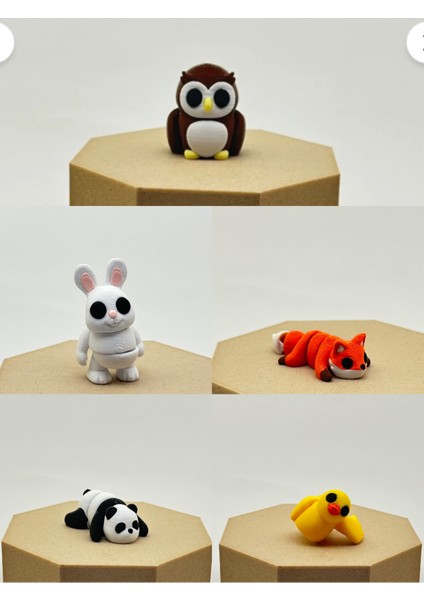 Minik Hayvanlar 5'li Oyuncak Seti- Ekip8– Organik, Hareketli, Eklemli ve Eğitici