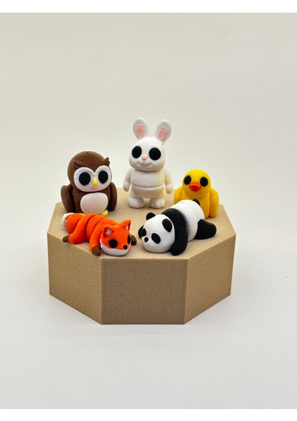 Minik Hayvanlar 5'li Oyuncak Seti- Ekip8– Organik, Hareketli, Eklemli ve Eğitici