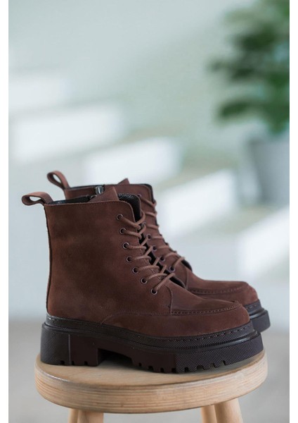 Patrick Kadın Hakiki Deri Süet Postal Kahverengi