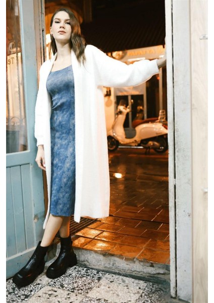 92476 Şal Yaka Düşük Omuz Sakal Kumaş Hırka