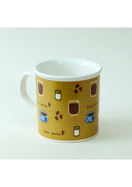 Kahve Desenli Brown Seramik Kupa