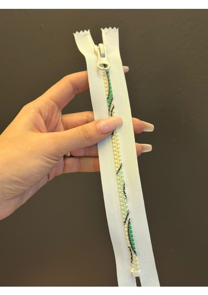 24X3 cm Dişli Renkli Beyaz Fermuar modelleri