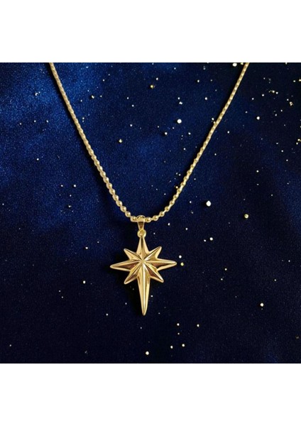 Unisex Kutup Yıldızı Çelik Kolye