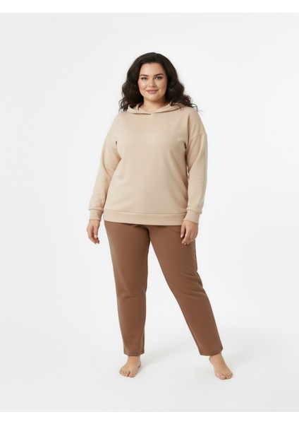 Düz Paça Büyük Beden Eşofman Altı Hardal 2016