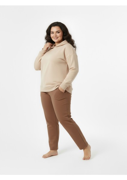 Düz Paça Büyük Beden Eşofman Altı Hardal 2016 modelleri