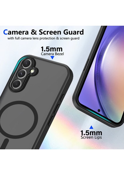 Samsung Galaxy A54 5g Kılıf, Manyetik Yarı Saydam Mat Darbeye Dayanıklı ve Parmak Izi Önleyici Koruyucu Kılıf-Siyah (Yurt Dışından) fiyatları