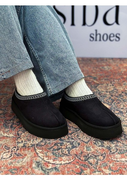 Yula Içi Kürklü Işleme Detaylı Siyah Süet Kadın Bot fırsatları