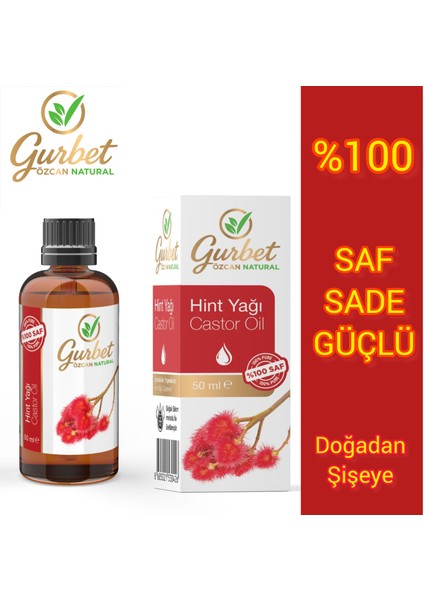 Hint Yağı %100 Saf Doğal Seyreltilmemiş 50 ml (Castor Oil)