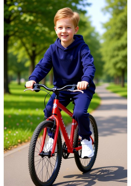 Erkek Çocuk Kapüşonlu Oversize Pamuklu Örme Alt Üst Takım Kaliteli Şık Rahat Günlük fiyatları