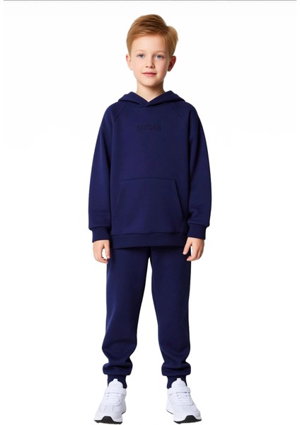 Erkek Çocuk Kapüşonlu Oversize Pamuklu Örme Alt Üst Takım Kaliteli Şık Rahat Günlük fırsatları