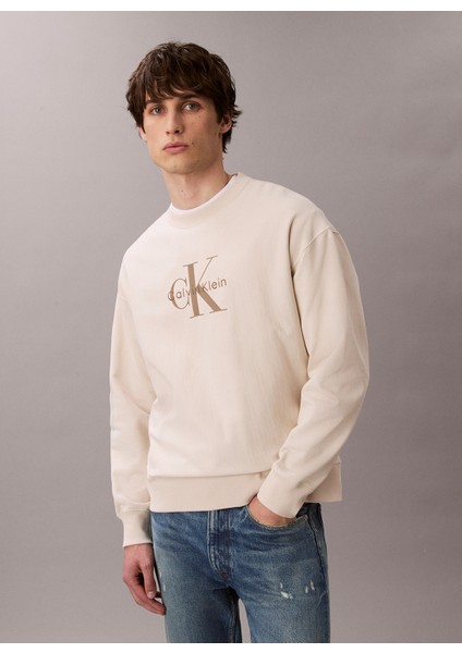 Bisiklet Yaka Krem Erkek Sweatshırt LV04RD234G67U Ls Premıum Terry Mono fiyatları