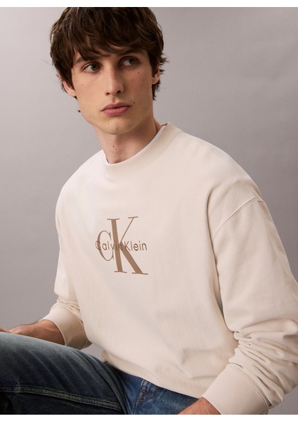 Bisiklet Yaka Krem Erkek Sweatshırt LV04RD234G67U Ls Premıum Terry Mono fırsatları