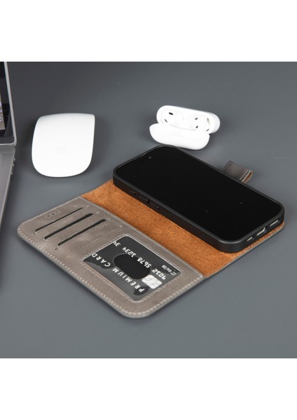 iPhone 17 Hakiki Deri Mıknatıslı Cüzdan Kılıf – Magsafe Uyumlu, Rfıd Korumalı, El Yapımı