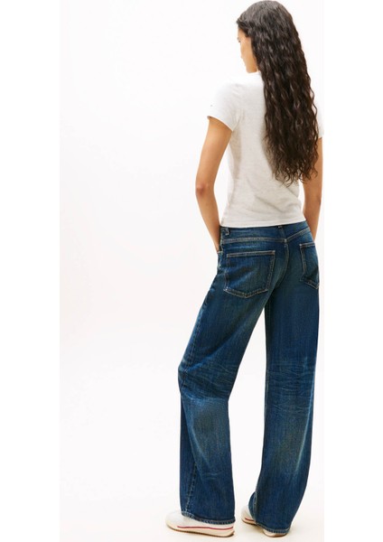 Yuvarlak Yaka Baskılı Gri Kadın T-Shirt DW0DW21788P09 modelleri