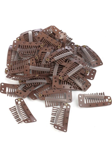 Çıt Çıt Klipsi Büyük / 10 Adet / Açık Kahverengi