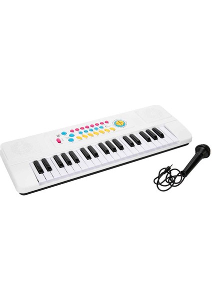 Mikrofonlu Elektronik Org 37 Tuşlu - Beyaz