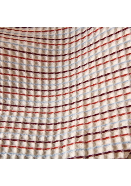 Soft Waffle Koltuk Şalı - Ekru / Kiremit - 120X170 cm fiyatları