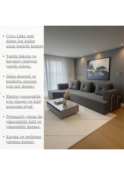 Cardano Lüks Köşe Koltuk Salon L Koltuk Takımı Tamamen Sünger Modern Köşe Oturma Grubu fiyatları