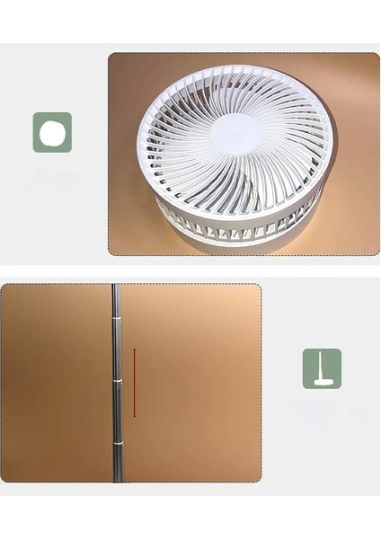 Teleskopik Fan Vantilatör 4 Modlu Şarjlı Katlanabilir Yükseltilebilir Taşınabilir Serinletici Portatif Masa Vantilatörü ( Lisinya )