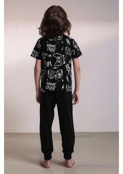 Erkek Çocuk Ev Giyim %100 Pamuklu Kısa Kol Ikili Pijama Takımı LL.P01.O2.L01.002 modelleri