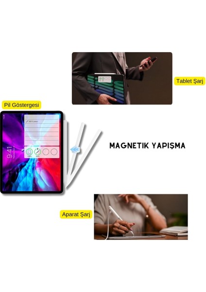iPad Profesyonel Stylus Kalem Palm Rejection Özellikli Manyetik Şarj Aparatlı Pencil 2 Tablet Kalemi modelleri