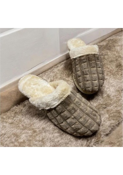 Düz Dikişli Kadın Kışlık Günlük Ev Terliği