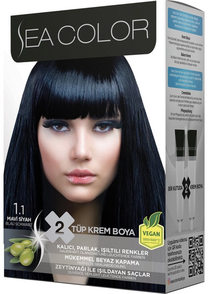 Saç Boyası Seti 1.1 Mavi Siyah 3 Adet