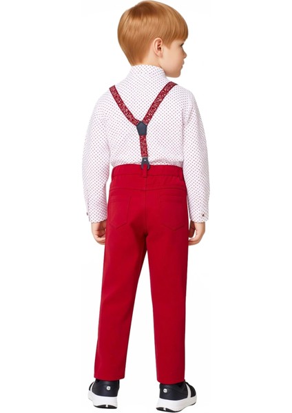Erkek Çocuk Şık Puantiyeli Gömlek Pantolon ve Papyon Askı Seti Kaliteli Şık Rahat indirimleri