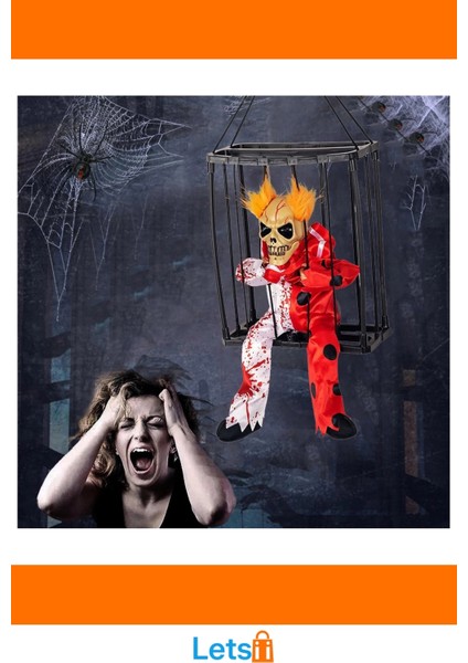 Hareketli Sesli Sensörlü Mahkum Joker Iskelet Dekorasyon 22X27 cm fırsatları