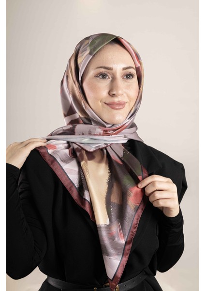 Dijital Kristal Desenli Eşarp 95x95 – Pastel Desen-2