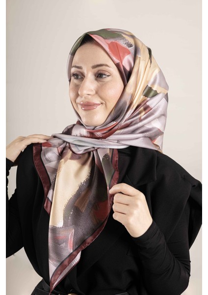 Dijital Kristal Desenli Eşarp 95x95 – Pastel Desen-2 modelleri