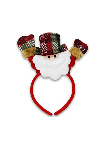 3 Adet Yılbaşı Noel Baba ve Kardan Adam Figürlü Taç