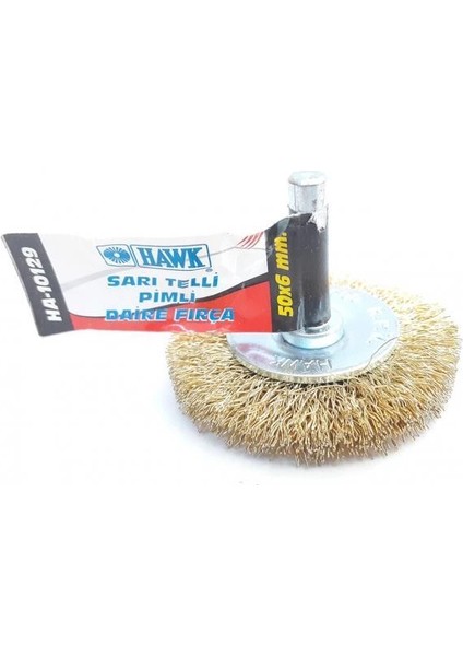 Hawk HA10129 Pimli Sarı Tel Daire Fırça 50X6 mm