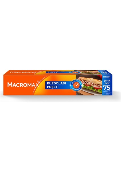Macromax Buzdolabı Poşeti Orta Boy 75'li 3 Adet