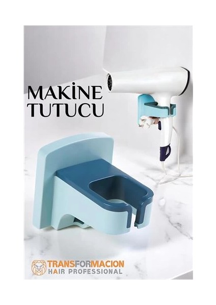 Saç Kurutma Makinesi Tutucu Pratik Yapışma Mavi