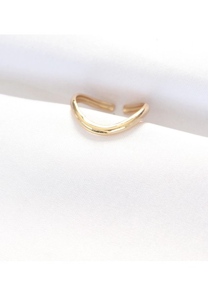 Bfs Yassı Gold Renk Ayarlanabilir Yüzük