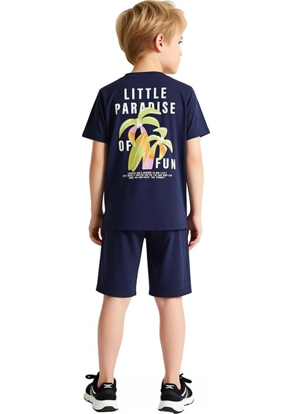 Erkek Çocuk Pamuklu Baskılı T Shirt ve Şort Takımı Kaliteli Şık Rahat Günlük indirimleri
