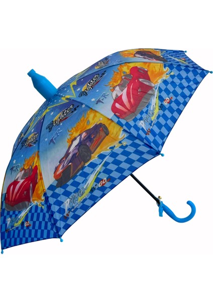 Katlanabilen Koruma Kılıflı Bardaklı Düdüklü 70 Cm! Mavi arabalı Erkek Çocuk Şemsiyesi fiyatları