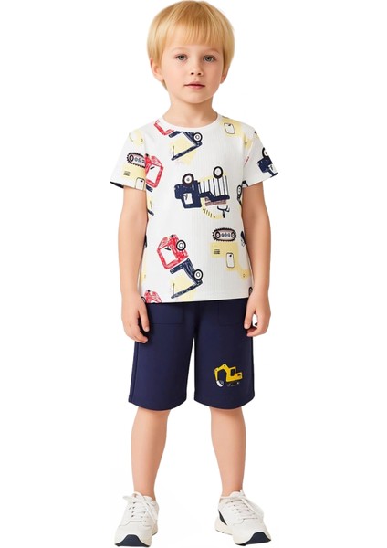 Erkek Çocuk Pamuk Karışımlı Kısa Kollu Tişört ve Şort Takımı Kaliteli Şık Rahat fiyatları