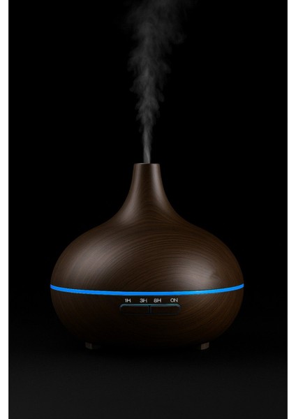 Aus-01 - 500ML Ahşap Görünümlü Aromaterapi Hava Nemlendirici - 7 Renkli LED , Sessiz Çalışma modelleri