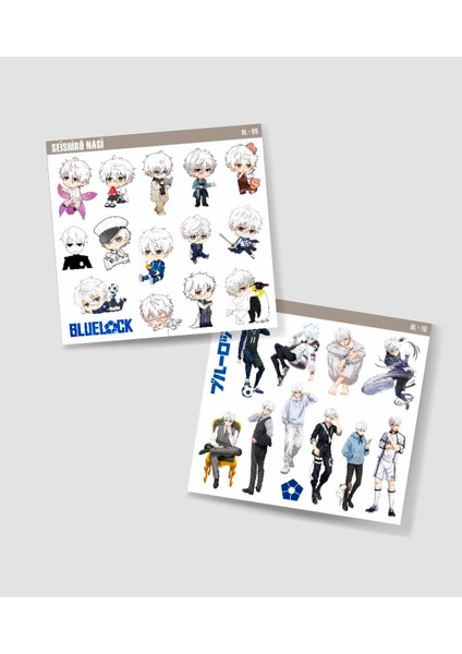 Bluelock-Nagi Seishiro-Parlak Kağıt -2li Sticker Set-Telefon Süsleme Blue Lock Etiket